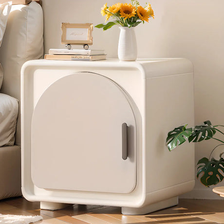 Tip Resistant Wood Frame Kids Nightstand with Cabinet Image - 1