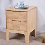 Tip Resistant Wood Nightstand with Drawers and Legs Image - 11