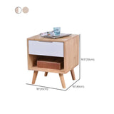 Tip Resistant Wood Nightstand with Drawers and Legs Image - 13