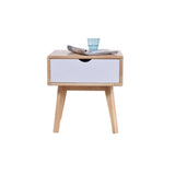 Tip Resistant Wood Nightstand with Drawers and Legs Image - 1