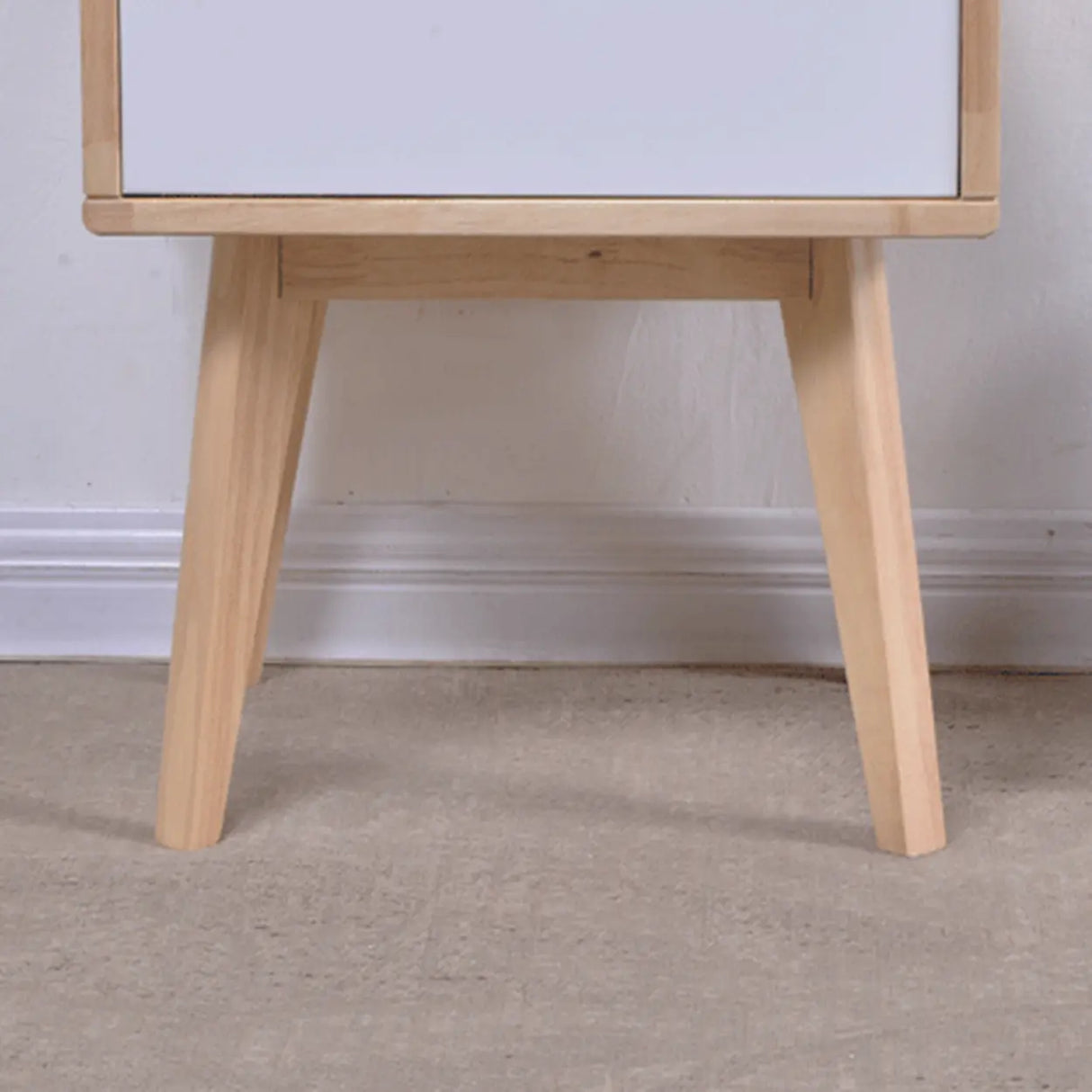 Tip Resistant Wood Nightstand with Drawers and Legs Image - 4