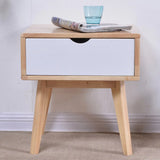 Tip Resistant Wood Nightstand with Drawers and Legs Image - 5