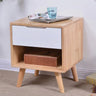 Tip Resistant Wood Nightstand with Drawers and Legs Image - 9