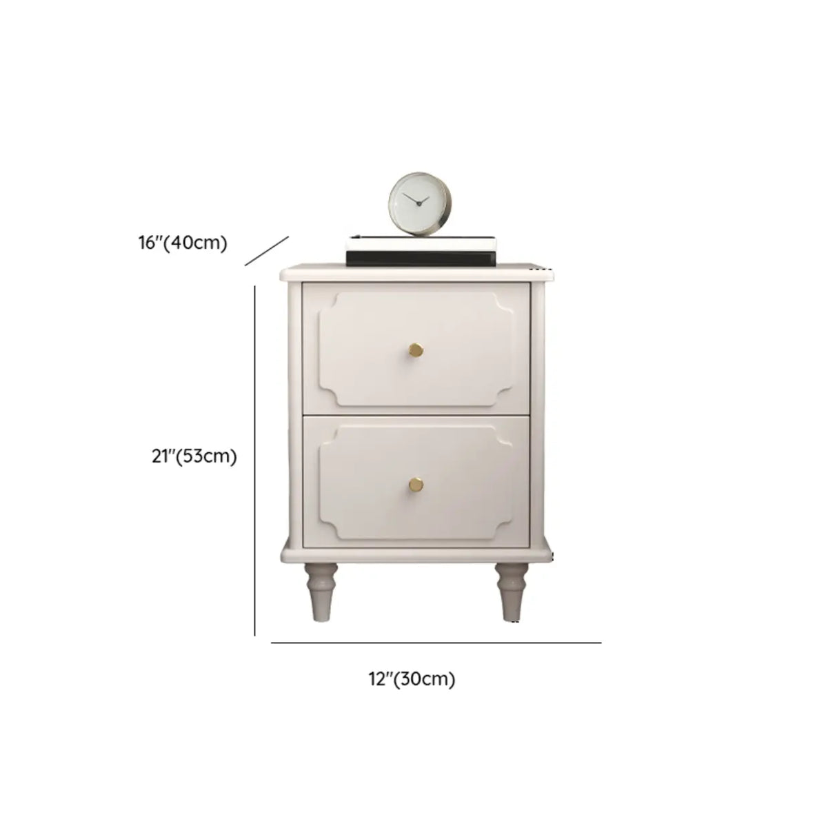 Tip Resistant Wood Two Drawers Nightstand for Kids 