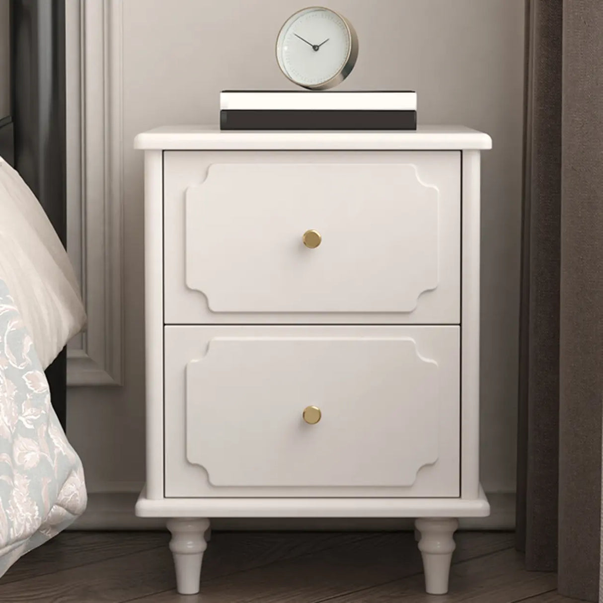 Tip Resistant Wood Two Drawers Nightstand for Kids Image - 4
