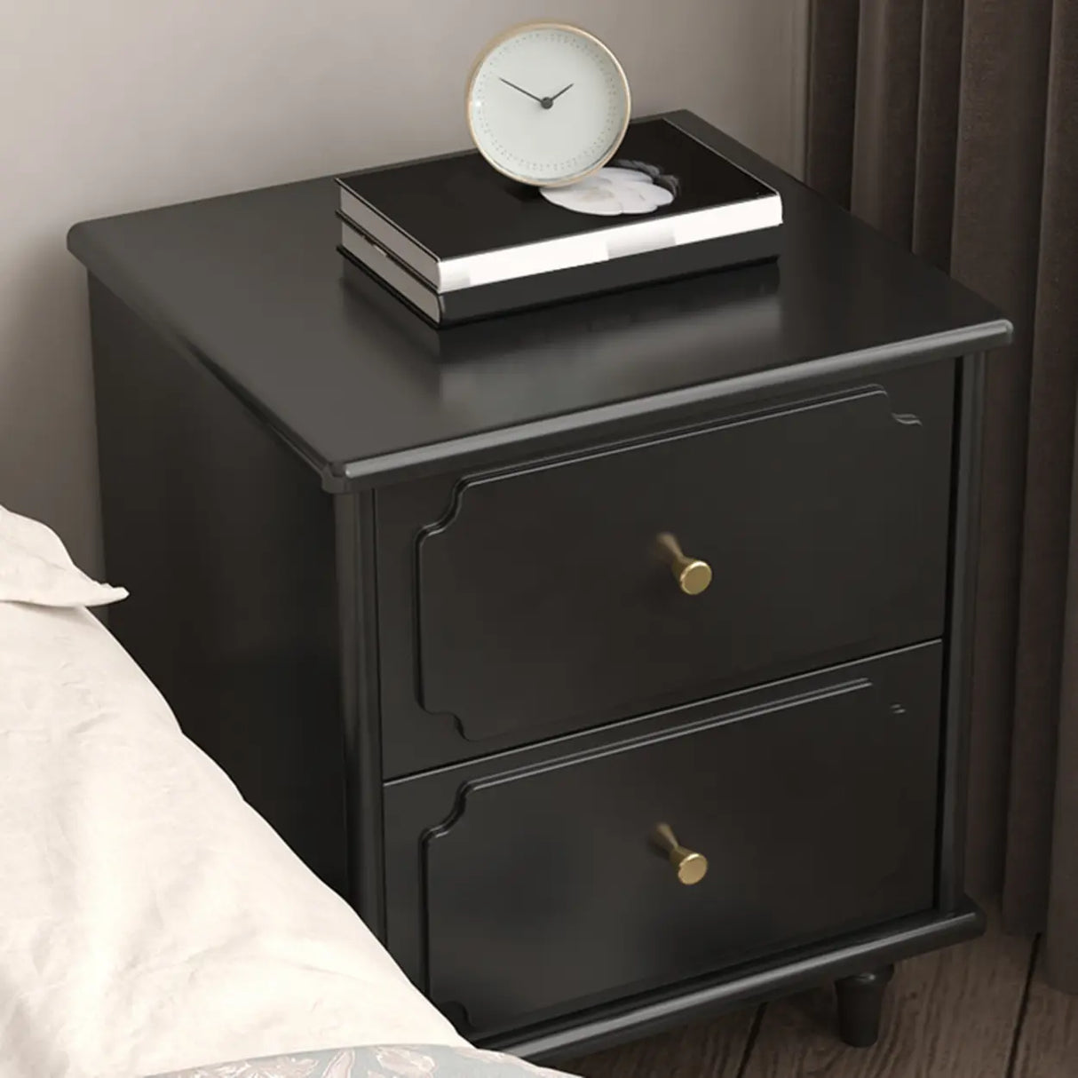 Tip Resistant Wood Two Drawers Nightstand for Kids Image - 6