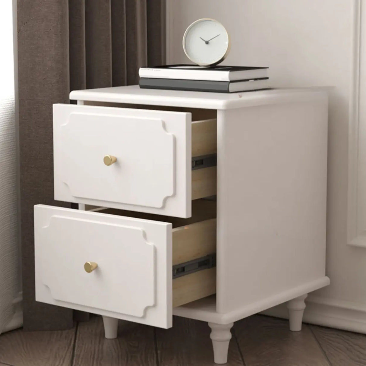 Tip Resistant Wood Two Drawers Nightstand for Kids Image - 9