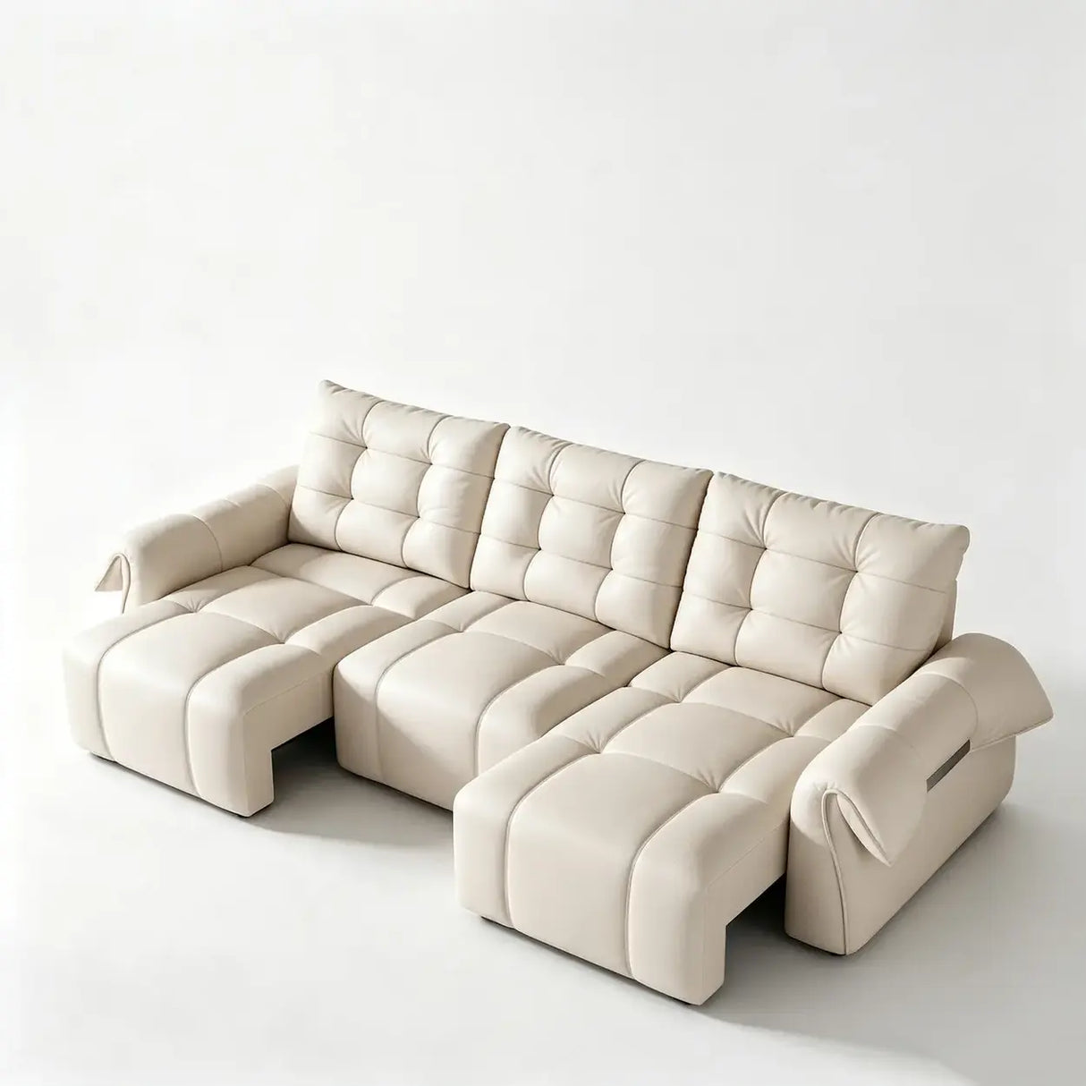 Top-Grain Leather Power Reclining Sofa with Sliding Chaise Image - 10