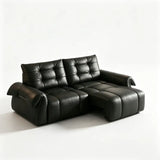Top-Grain Leather Power Reclining Sofa with Sliding Chaise Image - 12