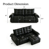 Top-Grain Leather Power Reclining Sofa with Sliding Chaise #size