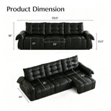 Top-Grain Leather Power Reclining Sofa with Sliding Chaise Image - 14