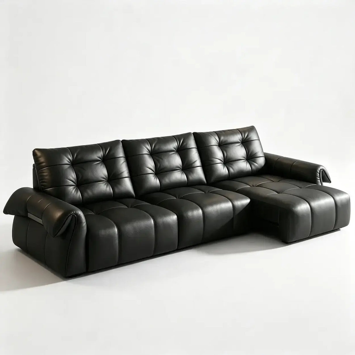 Top-Grain Leather Power Reclining Sofa with Sliding Chaise Image - 2