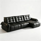 Top-Grain Leather Power Reclining Sofa with Sliding Chaise Image - 2