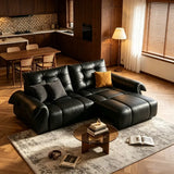 Top-Grain Leather Power Reclining Sofa with Sliding Chaise Image - 6