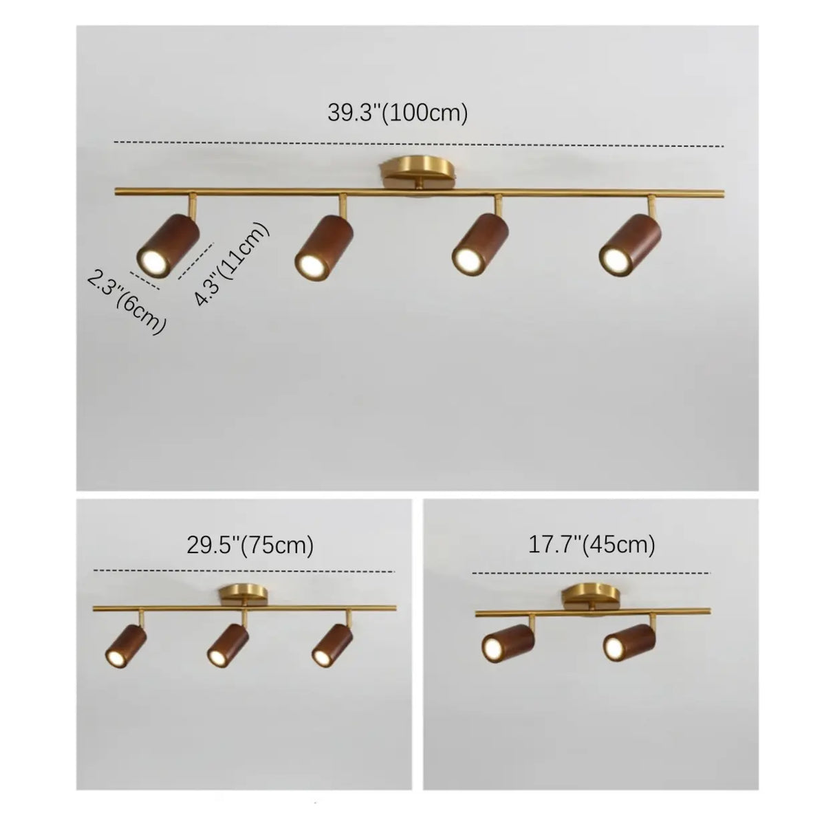 Track Adjustable Cylinder Semi-Flush Mount Lamp 4-Light 