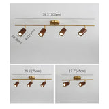 Track Adjustable Cylinder Semi-Flush Mount Lamp 4-Light #size