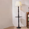 Traditional Barrel Wooden Floor Lamp with Shelves Image - 2