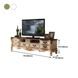 Traditional Birch Wood Open Storage Drawers TV Stand #size