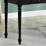 Traditional Black Wood Soft Close Drawer Writing Desk Image - 11