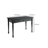 Traditional Black Wood Soft Close Drawer Writing Desk Image - 14