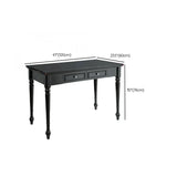 Traditional Black Wood Soft Close Drawer Writing Desk Image - 16