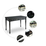 Traditional Black Wood Soft Close Drawer Writing Desk Image - 8