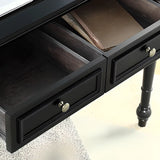Traditional Black Wood Soft Close Drawer Writing Desk Image - 9