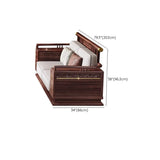 Traditional Brown Cotton Linen Wooden Frame Sofa Image - 11