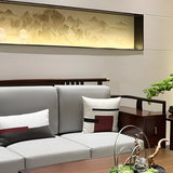 Traditional Brown Cotton Linen Wooden Frame Sofa Image - 6
