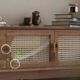 Traditional Brown Rubberwood Ventilated TV Stand Image - 8