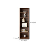 Traditional Brown Walnut Tall Glass Storage Bookcase Image - 14