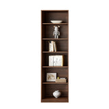 Traditional Brown Walnut Tall Glass Storage Bookcase Image - 3
