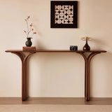 Traditional Brown Wood Rectangular Entryway Console Table Image - 2