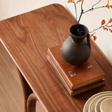 Traditional Brown Wood Rectangular Entryway Console Table Image - 7