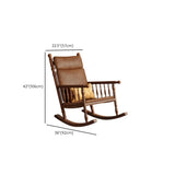 Traditional Brown Wood Rocking Chair with Track Arms #size
