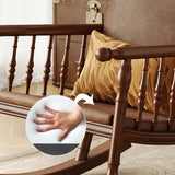 Traditional Brown Wood Rocking Chair with Track Arms Image - 4