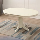 Traditional Circular Wood Dining Room Table Brown Extendable Image - 9