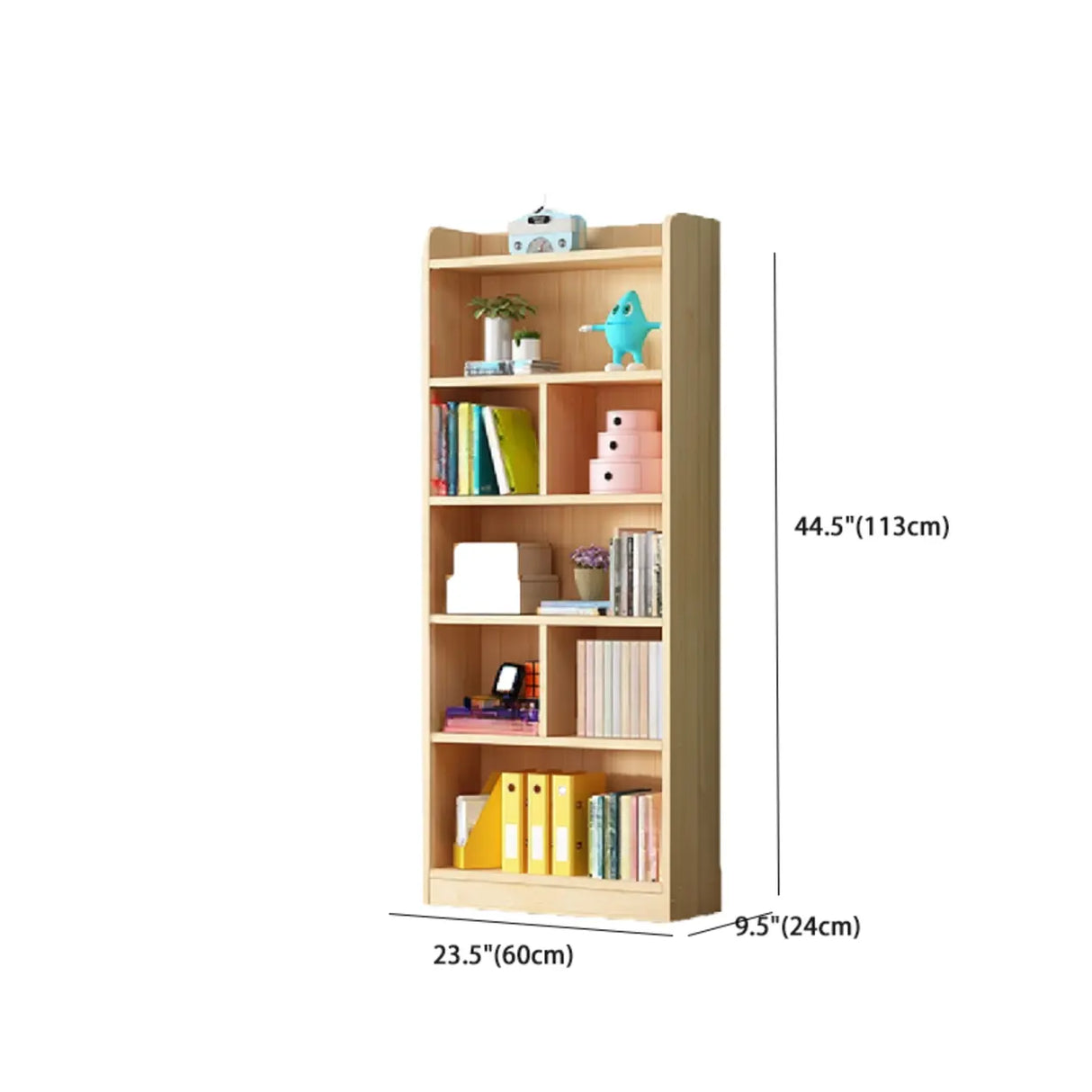 Traditional Closed Solid Wood Vertical Oak Bookcase 