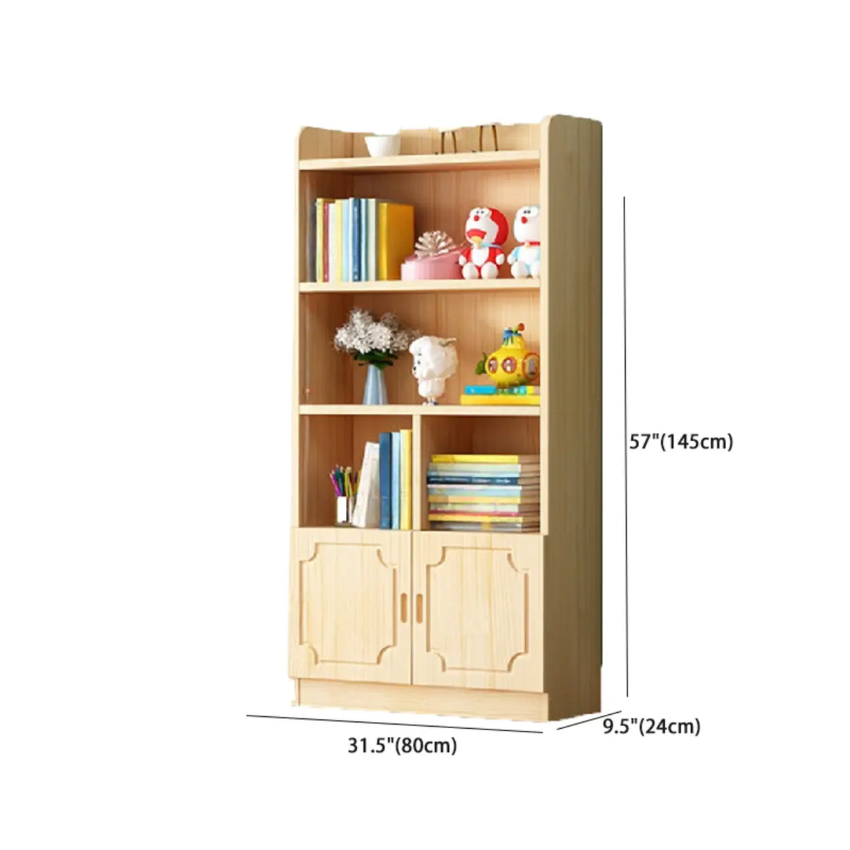 Traditional Closed Solid Wood Vertical Oak Bookcase Image - 31