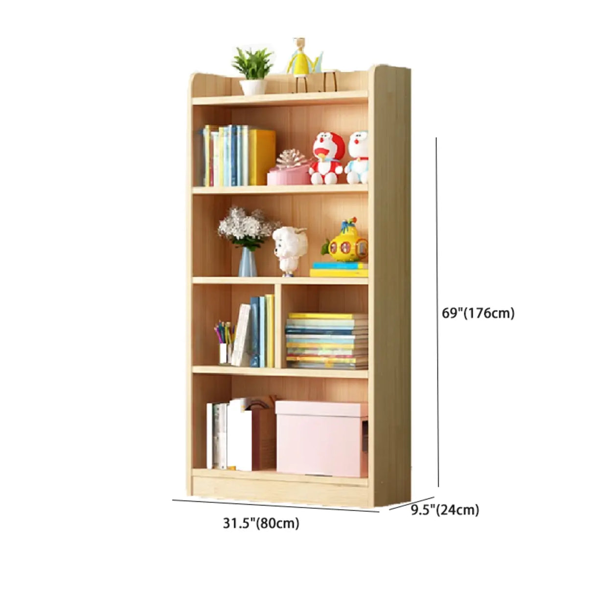 Traditional Closed Solid Wood Vertical Oak Bookcase Image - 32