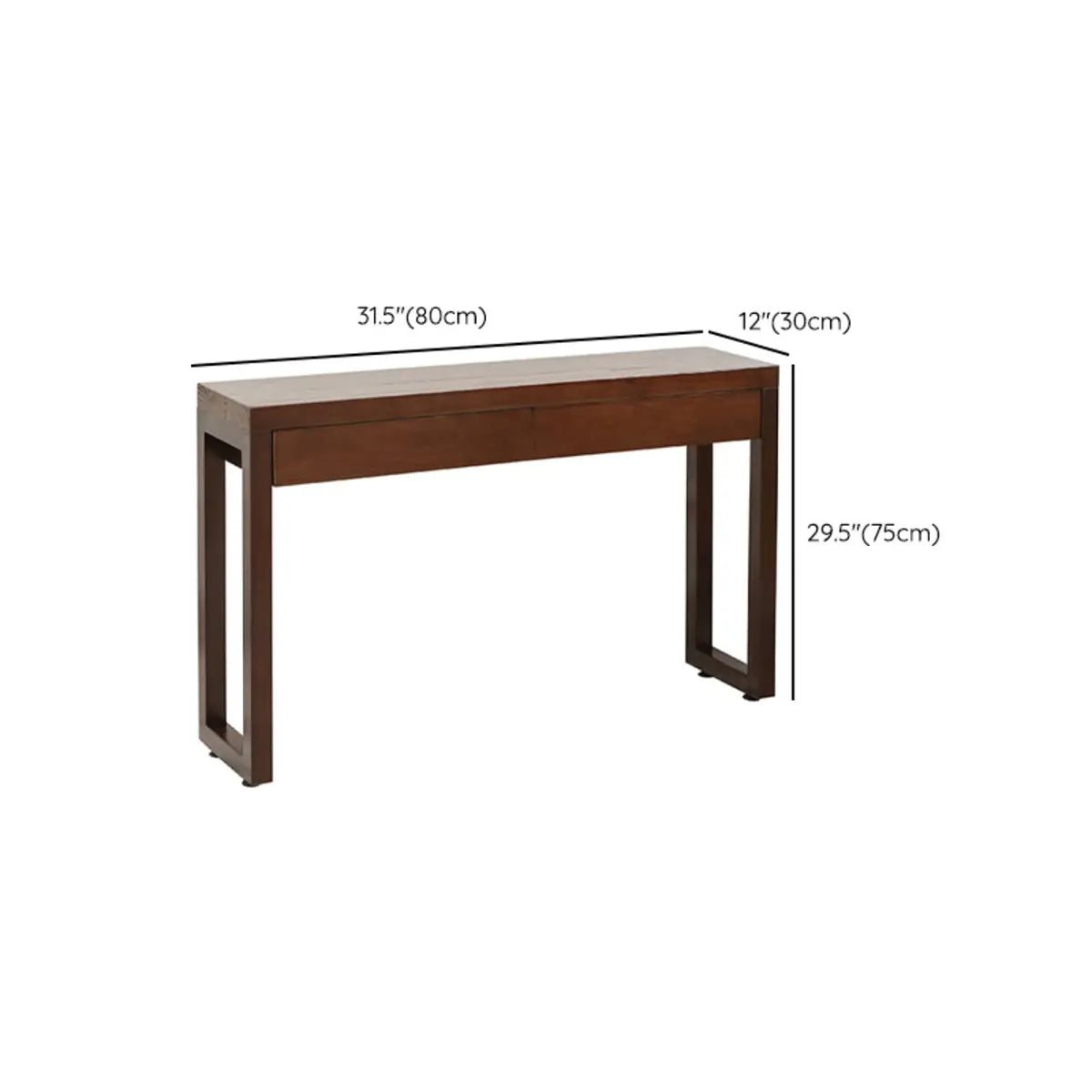 Traditional Cocoa Brown Rectangle Wood Storage Console Table 