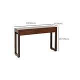 Traditional Cocoa Brown Rectangle Wood Storage Console Table #size