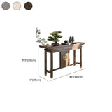 Traditional Curved Walnut Storage Console Table with Drawers Image - 12