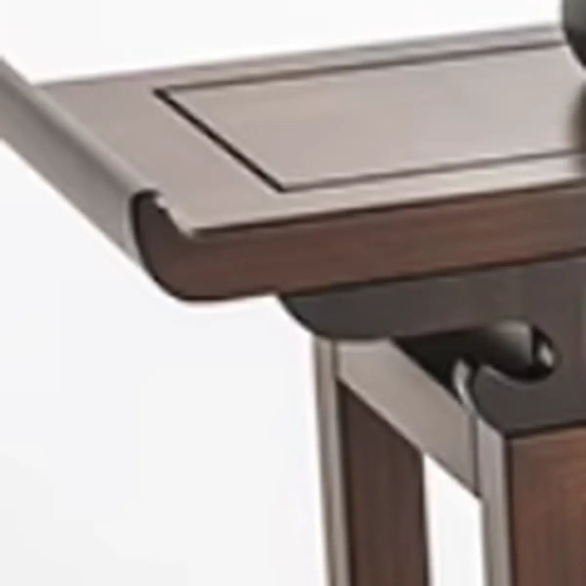 Traditional Curved Walnut Storage Console Table with Drawers Image - 8