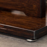 Traditional Dark Brown Circle Wood LED Console Table Image - 10