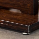 Traditional Dark Brown Circle Wood LED Console Table Image - 10