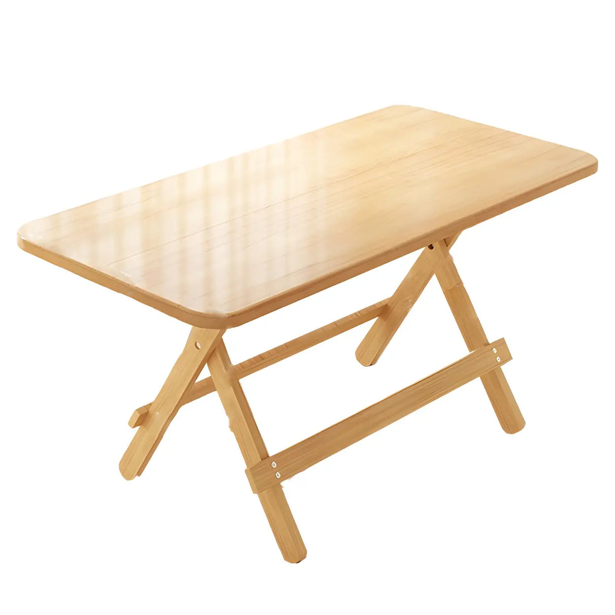 Traditional Folding Round Natural Wood Dining Table Image - 8
