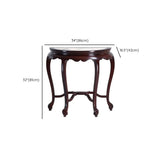 Traditional Half-circle Marble Wood Foyer Console Table #size