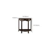 Traditional Half-Circle Wood Espresso Entryway Table #size
