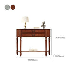 Traditional Half-Moon Rubberwood Storage Console Table Image - 11
